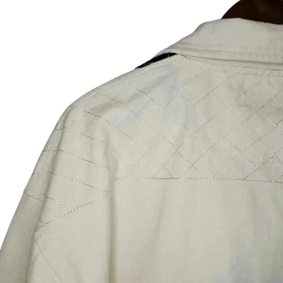 Vintage District 81 Men's Cream and Navy Blue Short Sleeve Polo Shirt Size 2XL - Picture 6 of 12